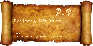 Preiszig Vénusz névjegykártya